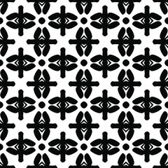 Seamless vector pattern in geometric ornamental style. Black and white pattern.
