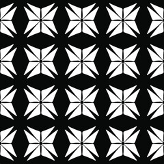 Seamless vector pattern in geometric ornamental style. Black and white pattern.
