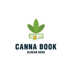 Cannabis book logo template on modern style 