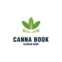 Cannabis book logo template on modern style 