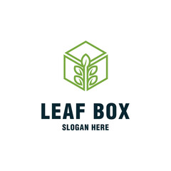 Leaf box logo template on modern style 