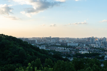 Fototapeta premium sunset over the city