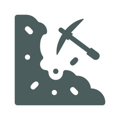 Mining, Geology, science icon. Gray vector graphics.