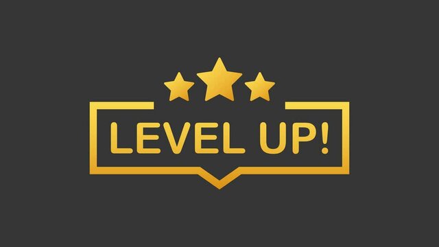 Game icon bonus. level up icon, new level logo. Motion graphics.