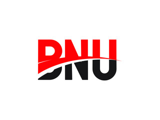 BNU Letter Initial Logo Design Vector Illustration