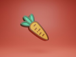 3D carrot illustration flat design