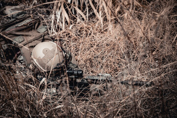 Soldiers of special forces on wars at the desert,Thailand people,Army soldier
