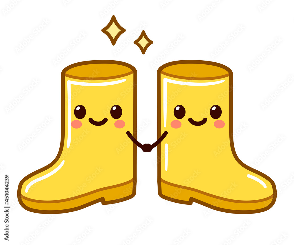 Poster Cartoon yellow rain boots