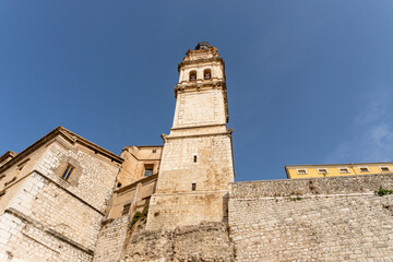 Fototapeta na wymiar Tower of the church of Santa Maria de Ontinyent, (Valencia, Spain).
