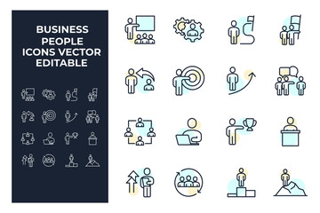 set of Business People elements symbol template for graphic and web design collection logo vector illustration