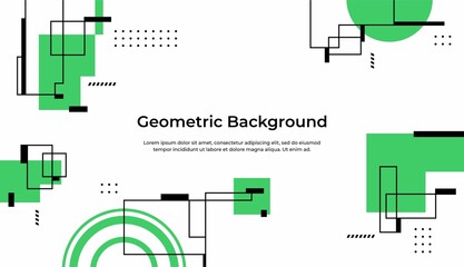 Geometric background vector with flat style design template