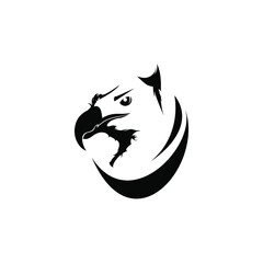 Fierce and scary eagle vector logo design