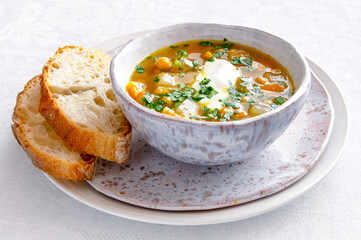 soup with chickpea and vegetables