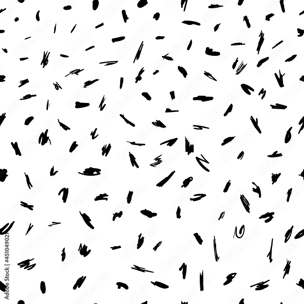 Poster primitive drawn scribbles. seamless vector black squiggle lines.