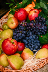 autumn still life.decor.flowers and fruits