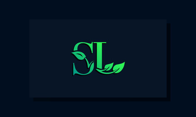 Minimal leaf style Initial KL logo