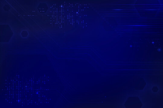 Blue Data Technology Background With Circuit Board