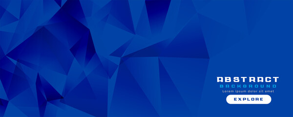 Blue Low Poly Wide Banner Design