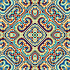 Abstract digital geometrical pattern. Symmetric ornate pattern.