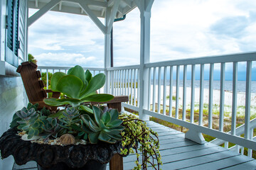 View from the porch of the beach house. Storm clouds gathering off the Florida coast, Boca Grande, Gasparilla Island, Gulf of Mexico
