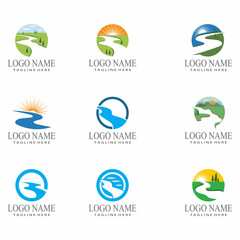 River vector icon illustration logo design