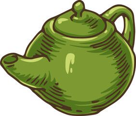 Green Ceramic Tea Pot
