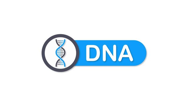DNA Badge, icon, stamp, logo. Motion graphics.