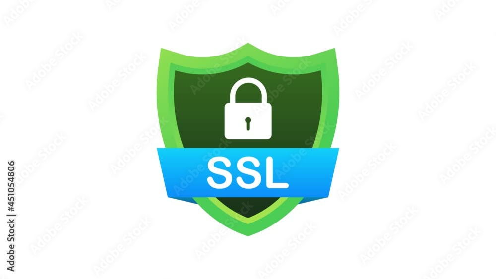 Poster secure connection icon isolated on white background, flat style secured ssl shield symbols. motion g