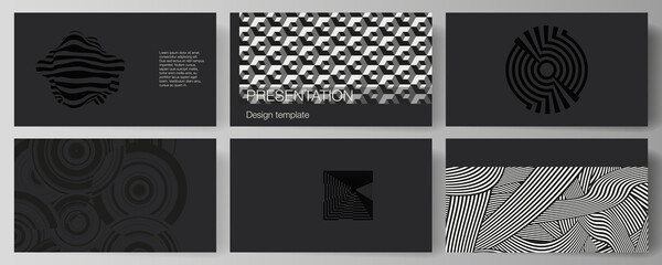 The minimalistic abstract vector illustration layout of the presentation slides design business templates. Trendy geometric abstract background in minimalistic flat style with dynamic composition.