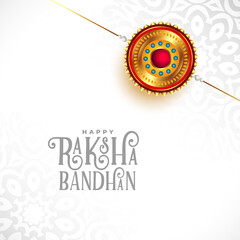 Happy Raksha Bandhan Festival White Background Design
