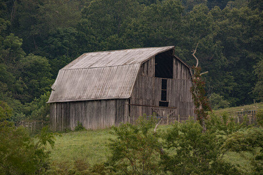 Old Barn on a Farm Hillside