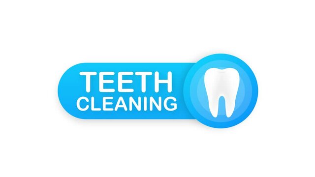 Teeth cleaning. Teeth with shield icon design. Dental care concept. Healthy Teeth. Human Teeth. Motion graphics.