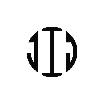 JIJ letter logo design. JIJ modern letter logo with black background. JIJ creative  letter logo. simple and modern letter JIJ logo template, JIJ circle letter logo design with circle shape. JIJ  