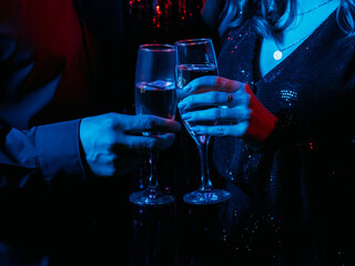 festive toast christmas celebration couple glasses
