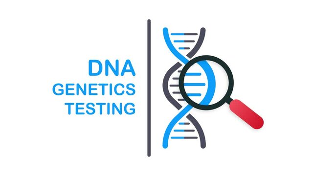 DNA strand symbol. DNA genetics. Motion graphics.