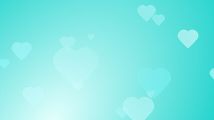 Medical health green blue hearts pattern background. Abstract healthcare technology and science concept.