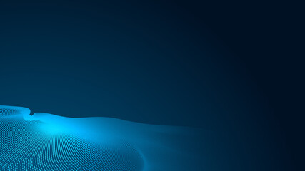Abstract dot white blue wave gradient texture technology background.