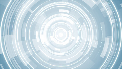 Abstract circle white blue future technology background.