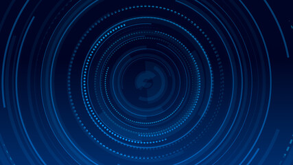 Abstract circle blue future technology background.