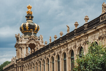 Dresden. View of the Zwinger in summer before a thunderstorm 