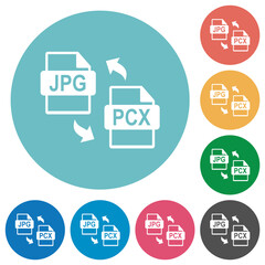 JPG PCX file conversion flat round icons