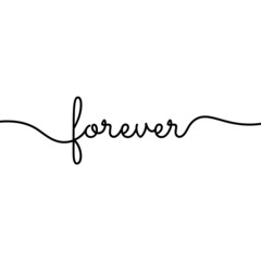 Forever lettering line. Vector illustration	