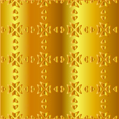 Geometric vector pattern with yellow and white gradient. gold ornament for wallpapers and backgrounds. 
