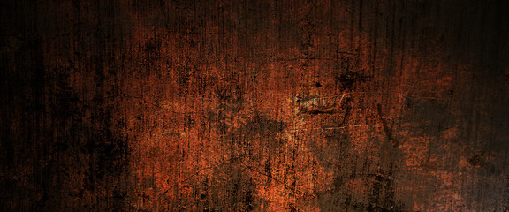 Red and Black grunge background with scratches, Scary red dark walls, concrete cement texture for background