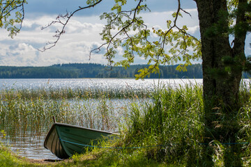Lake landscape in Finland in summer