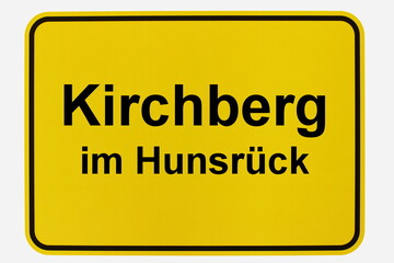 Illustration eines Stadteingangsschildes der Stadt Kirchberg im Hunsrück