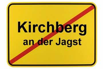 Illustration eines Stadtausgangsschildes der Stadt Kirchberg an der Jagst