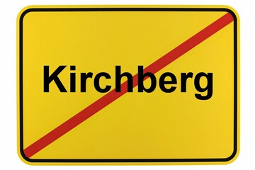 Illustration eines Stadtausgangsschildes der Stadt Kirchberg