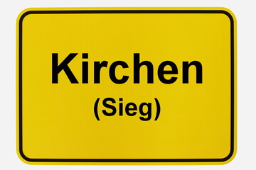 Illustration eines Stadteingangsschildes der Stadt Kirchen (Sieg)