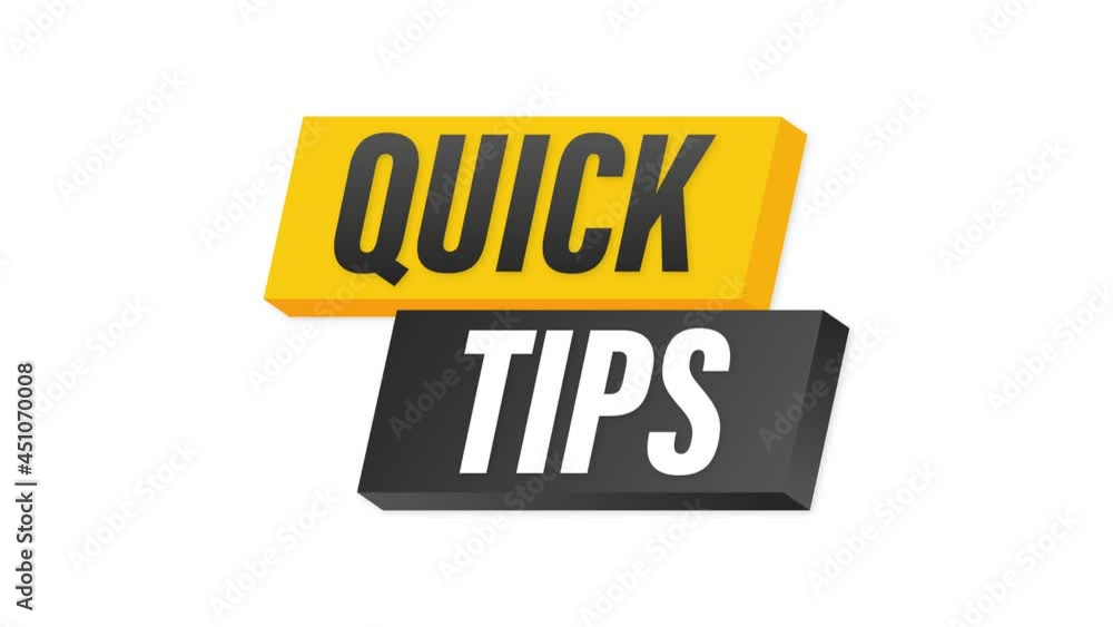 Poster quick tips icon badge. ready for use in web or print design. motion graphics.